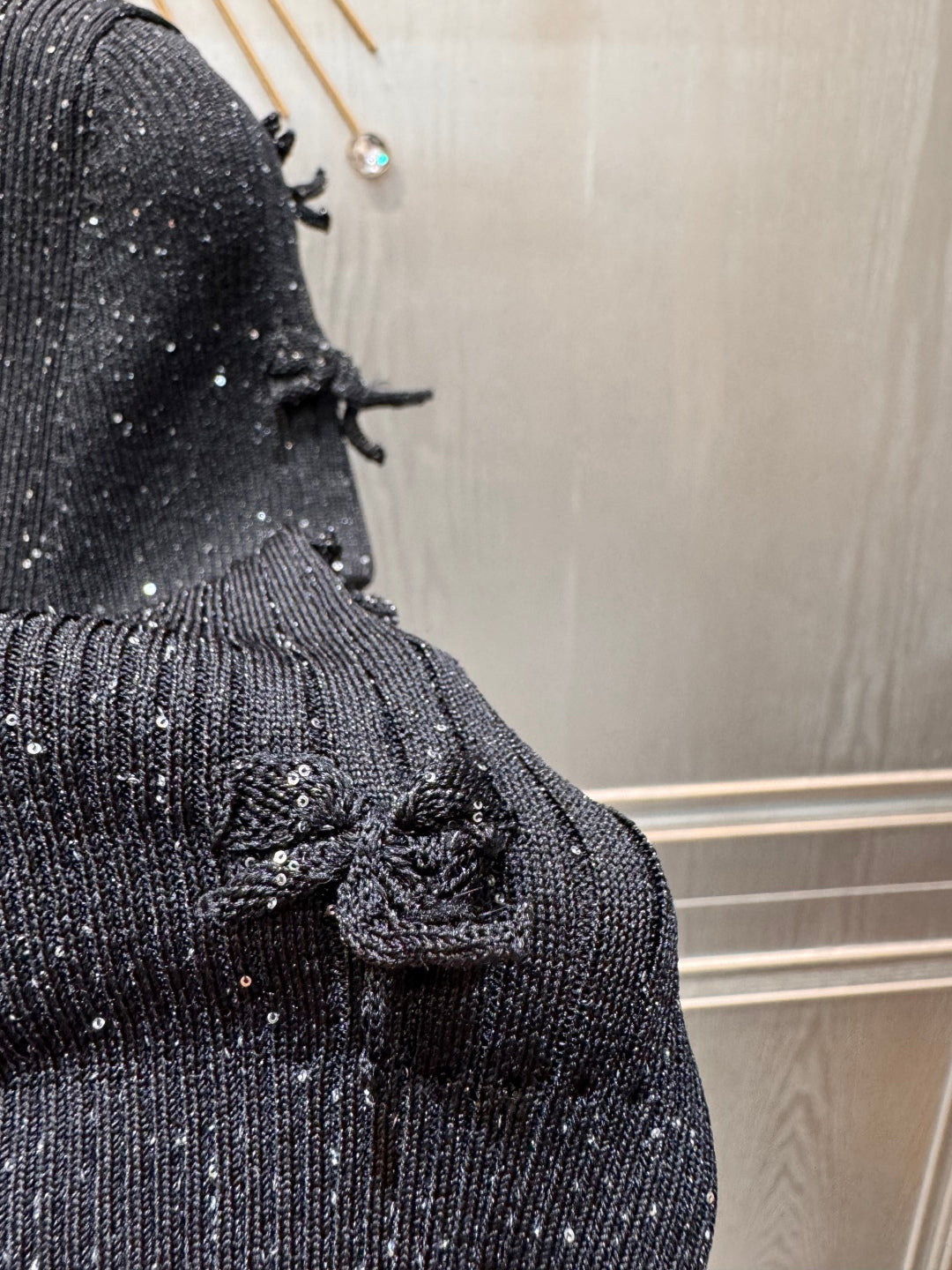 Cha 25fw New arrival: Starry Sky Bow Knitted Wool Sweater