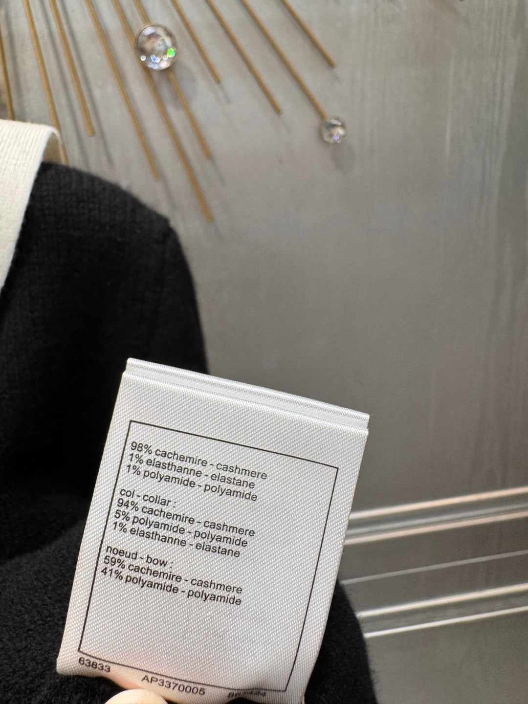 Cha 25fw black knit sweater