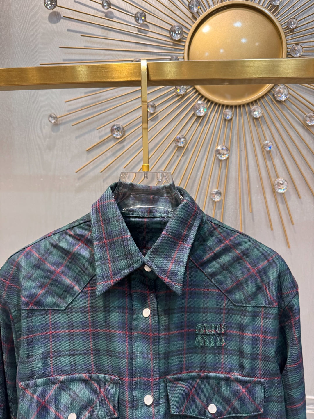 Mu 25fw Plaid retro long sleeved shirt