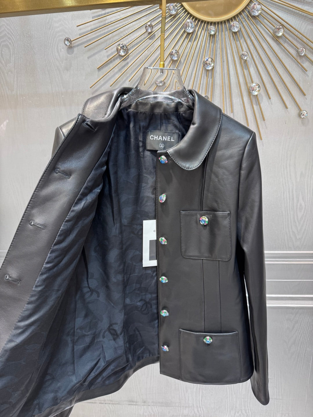 Cha 25fw Black sheepskin jacket