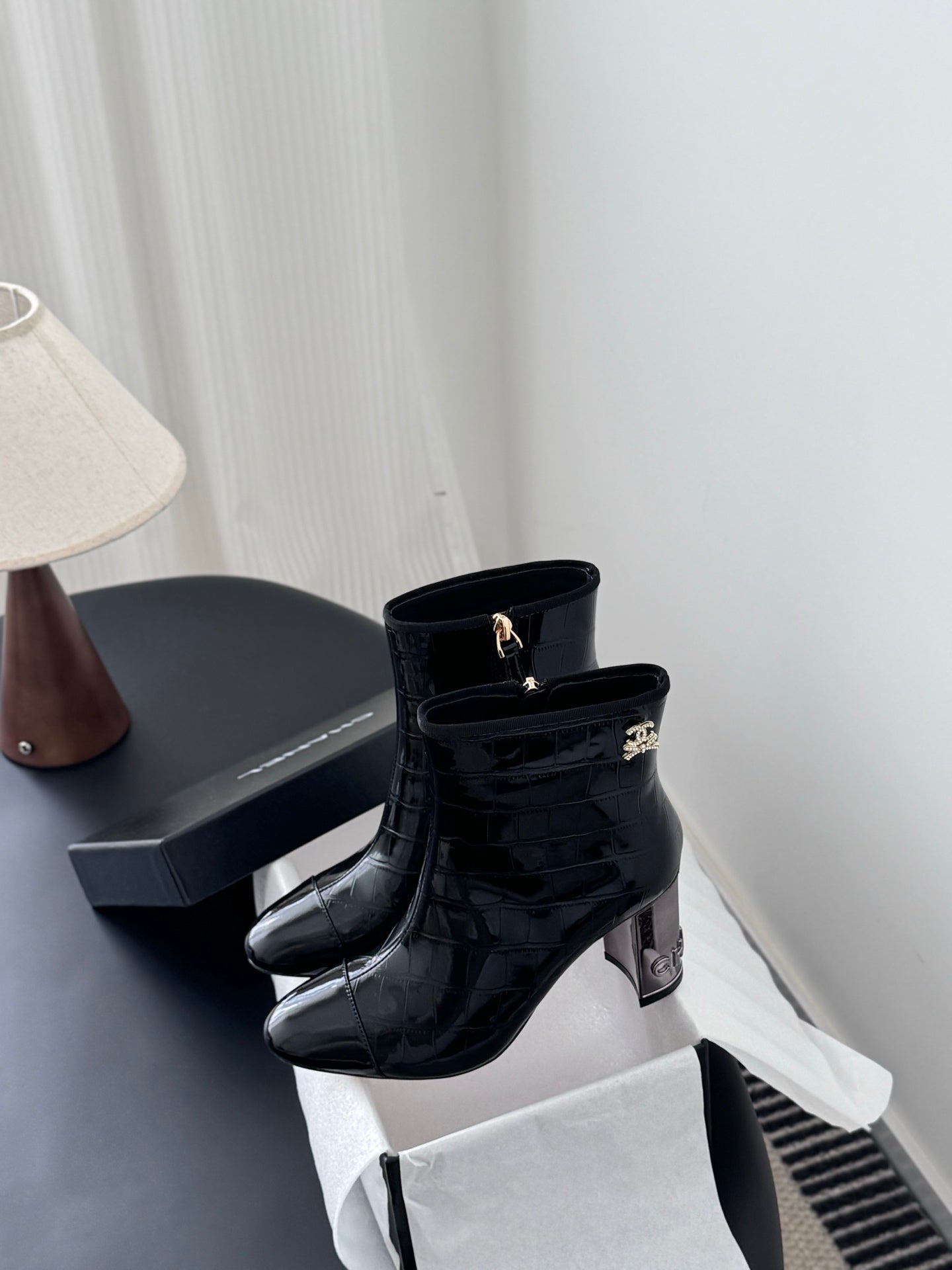 Che New autumn/winter genuine leather high-heeled ankle boots