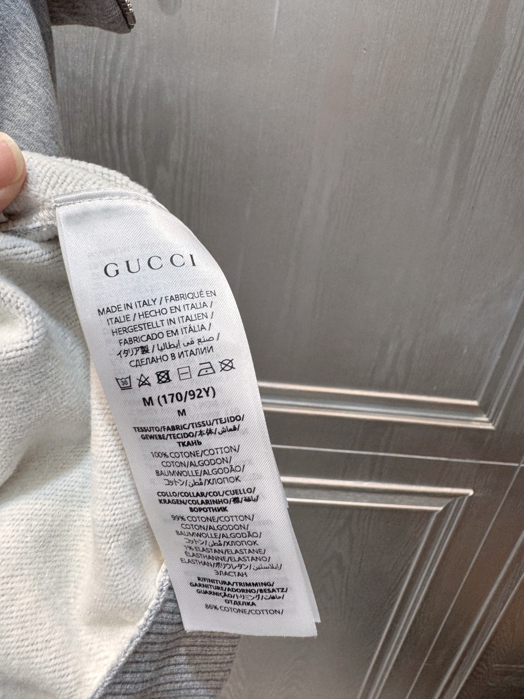 Guc**new gray half-zip sweatshirt set