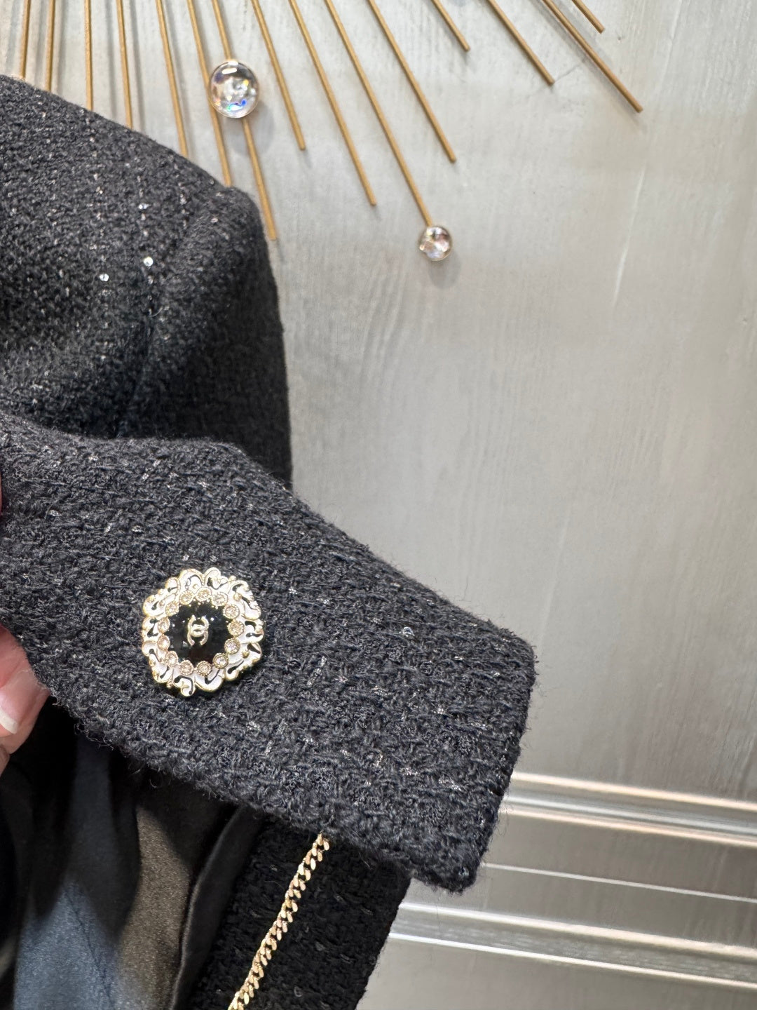 Cha**fw 25k black tweed coat