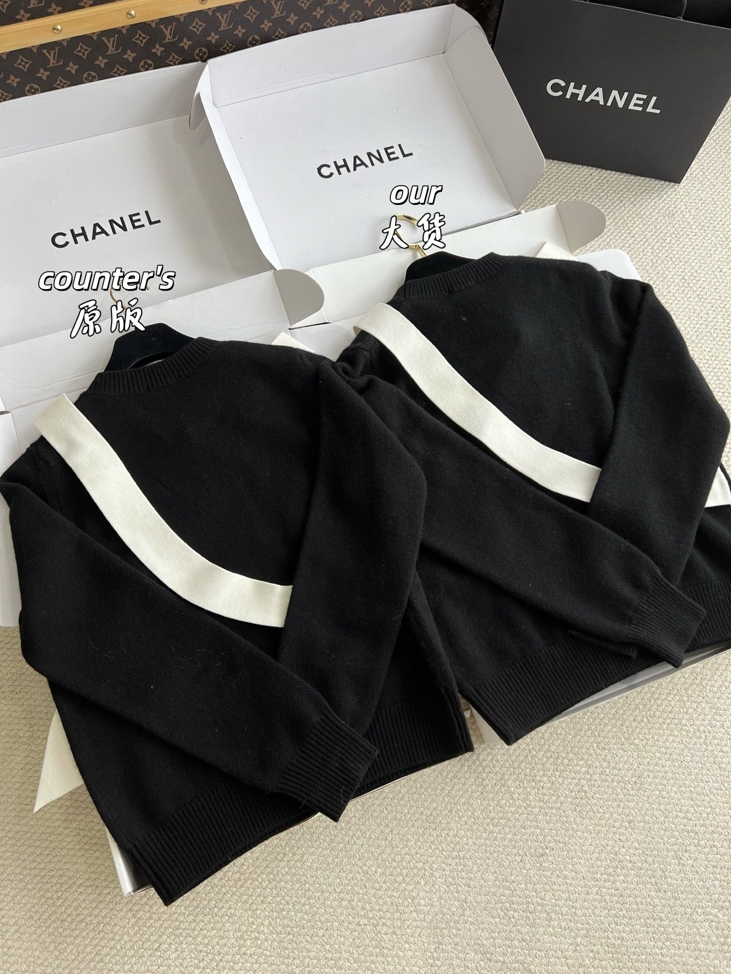 Cha 25fw black knit sweater