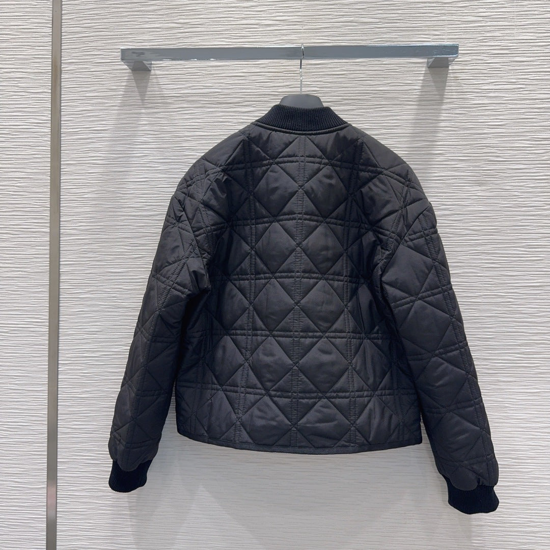 Cd 25fw V-neck patchwork jacket/cotton coat