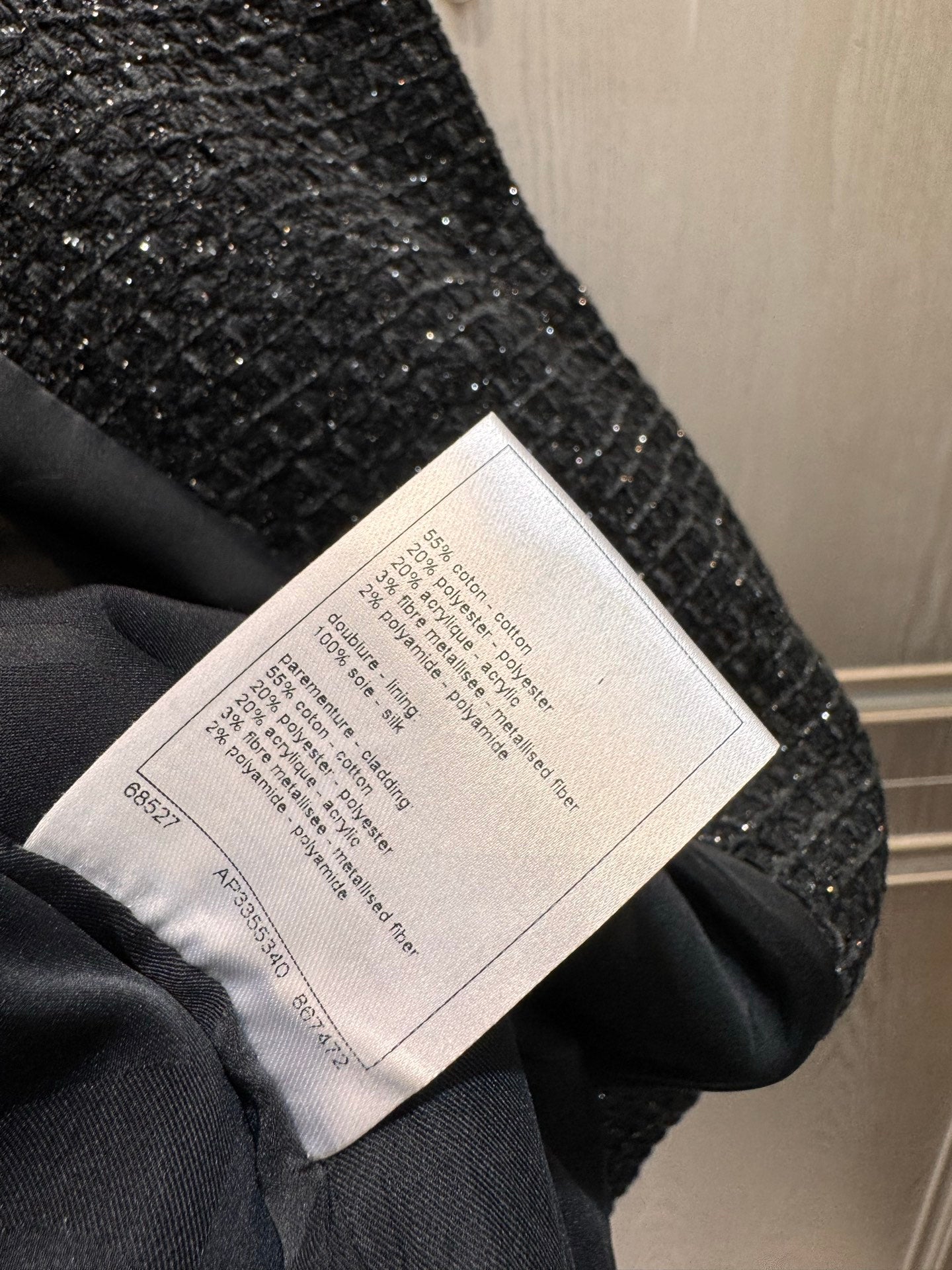 Cha**25fw new black tweed coat