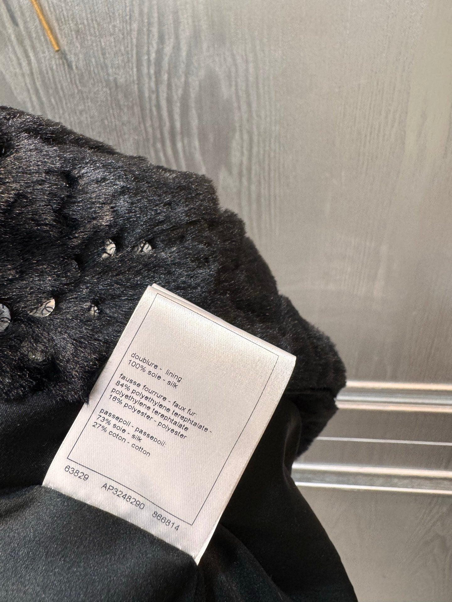 Cha**25N ski series sequined plush jacket