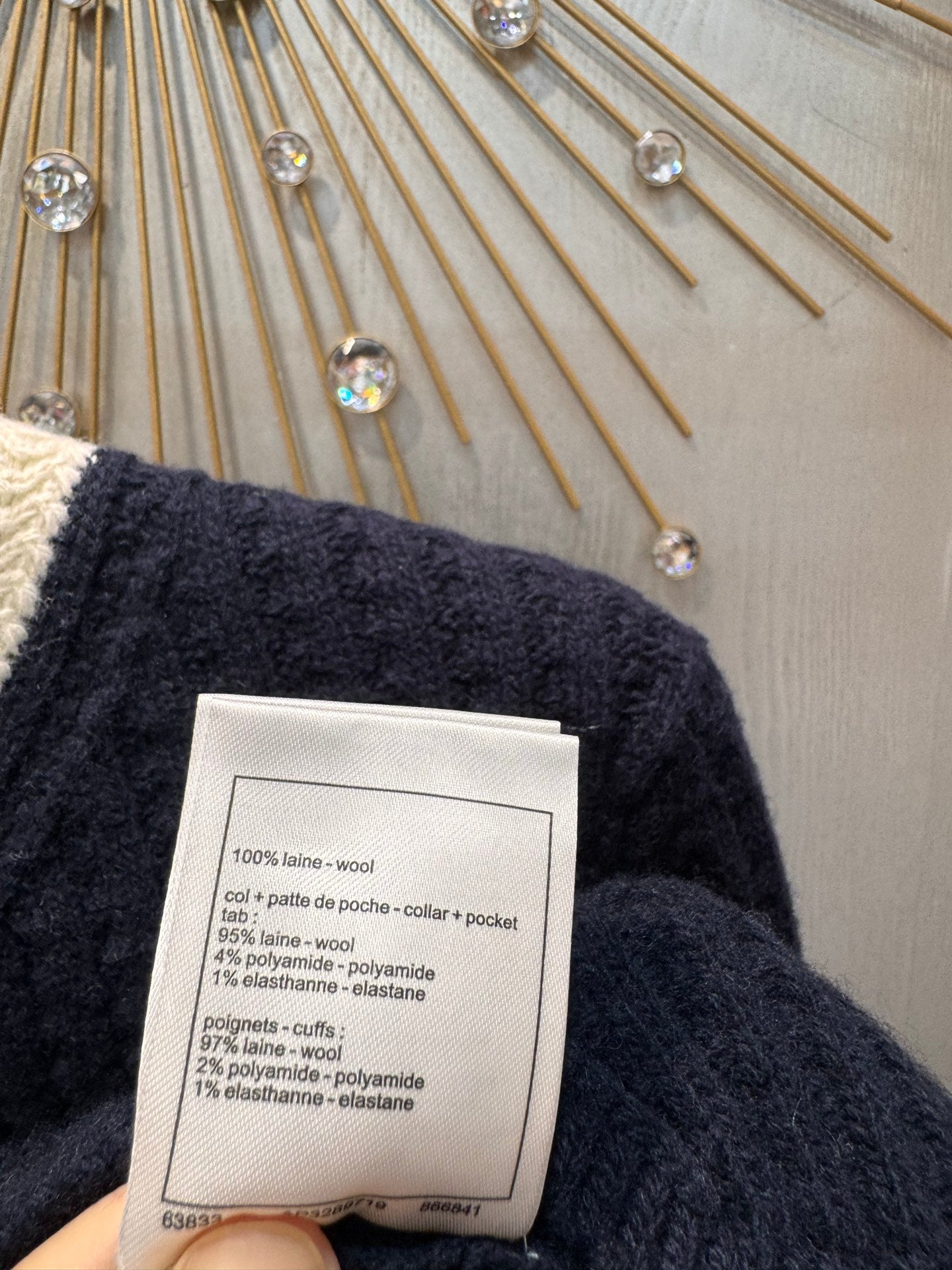 Cha**fw 25n ski-themed knit cardigan in black and white