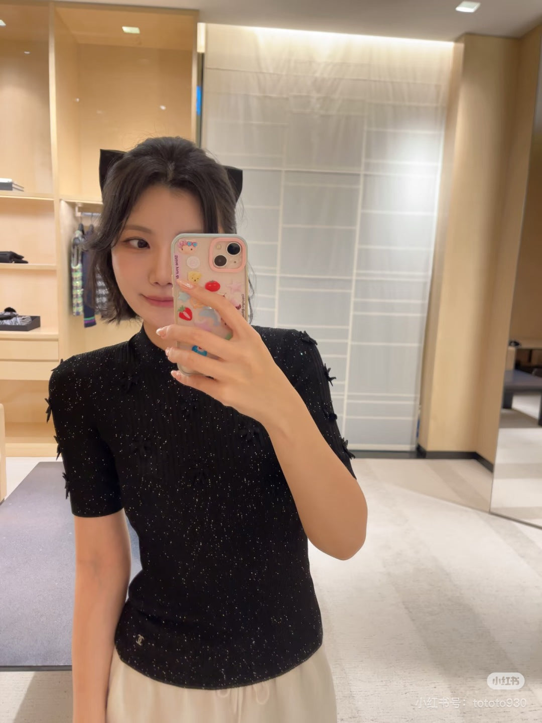 Cha 25fw New arrival: Starry Sky Bow Knitted Wool Sweater