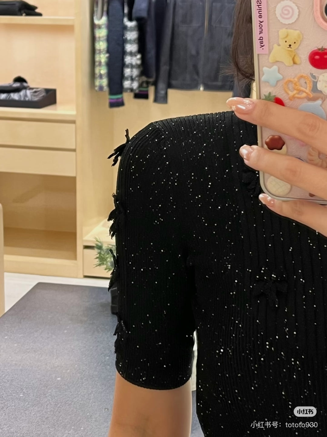 Cha 25fw New arrival: Starry Sky Bow Knitted Wool Sweater