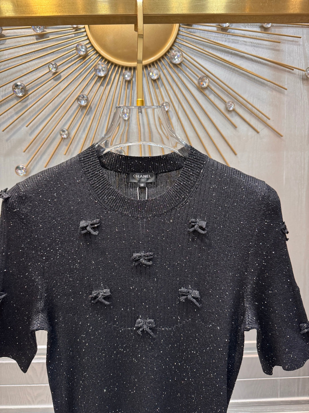 Cha 25fw New arrival: Starry Sky Bow Knitted Wool Sweater