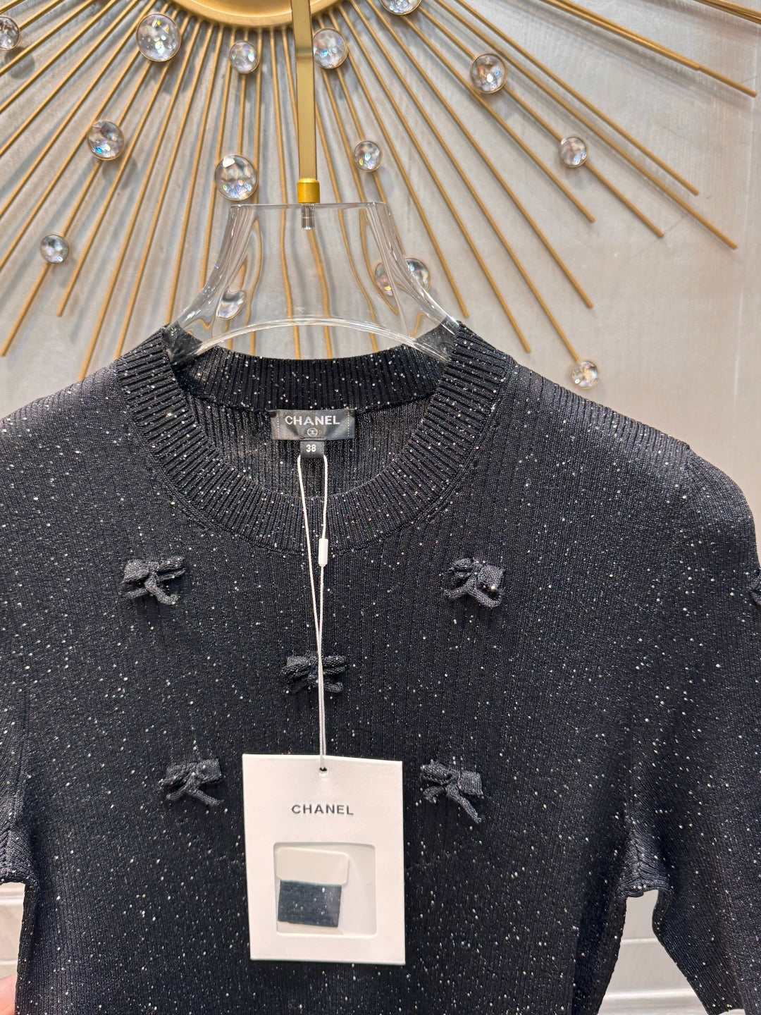 Cha 25fw New arrival: Starry Sky Bow Knitted Wool Sweater