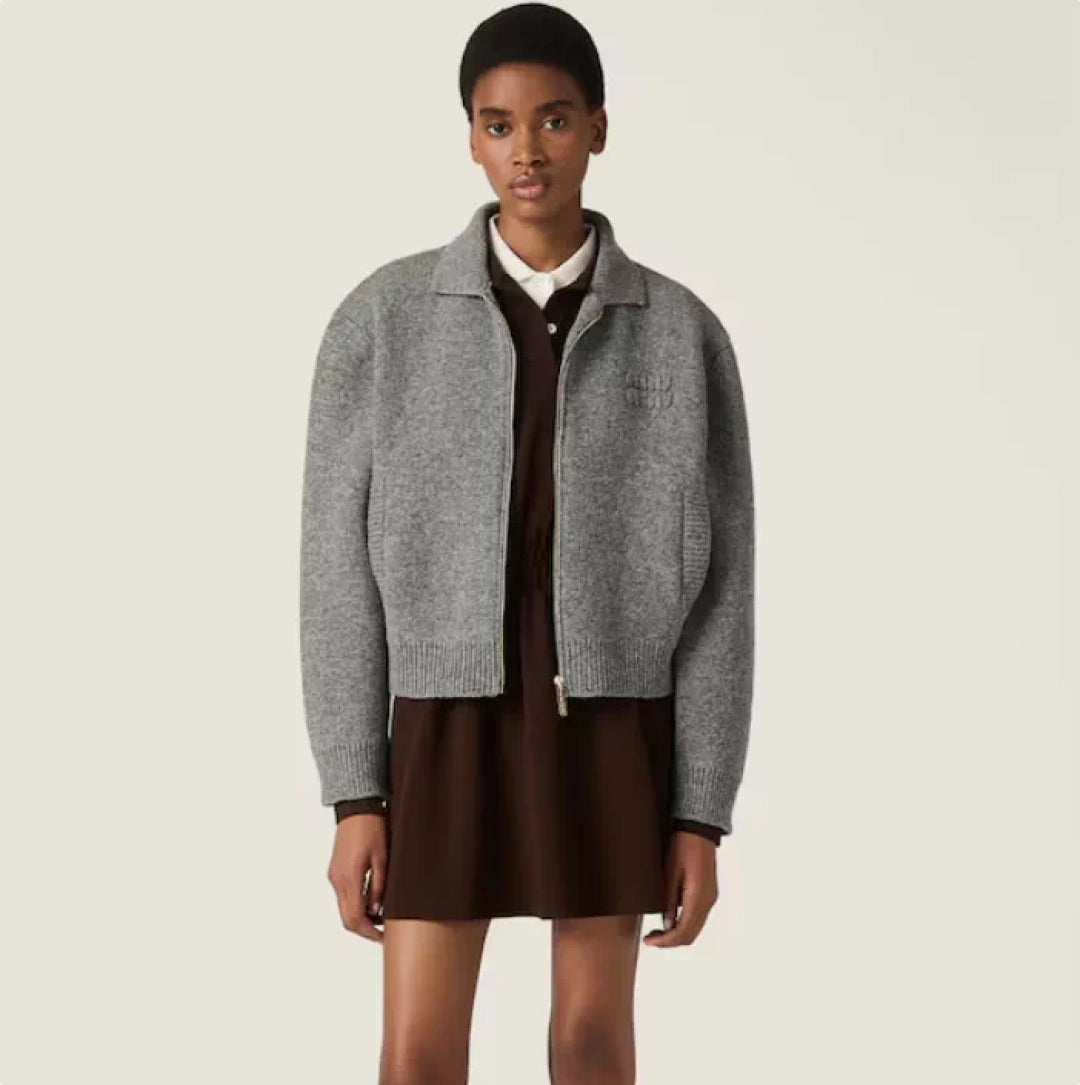 Mu 25fw wool sweater coat
