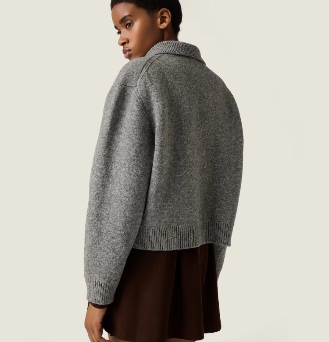 Mu 25fw wool sweater coat
