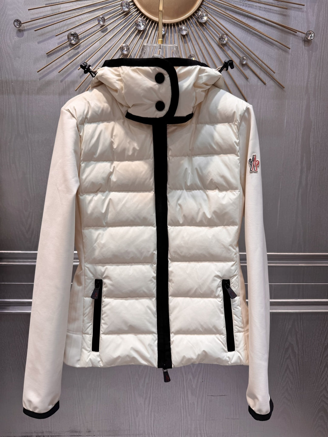 Cha 25fw spliced thin down jacket