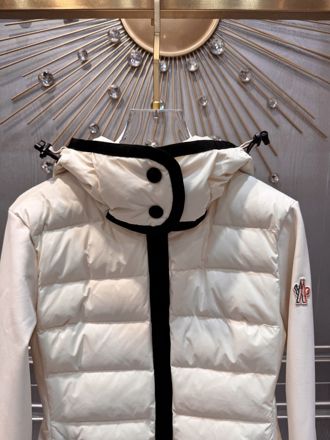 Cha 25fw spliced thin down jacket