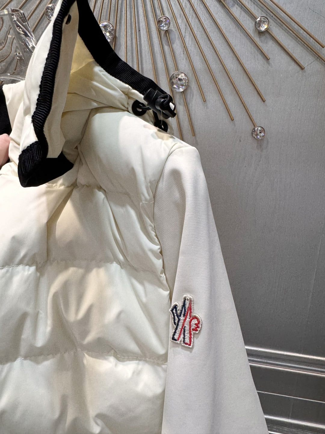 Cha 25fw spliced thin down jacket