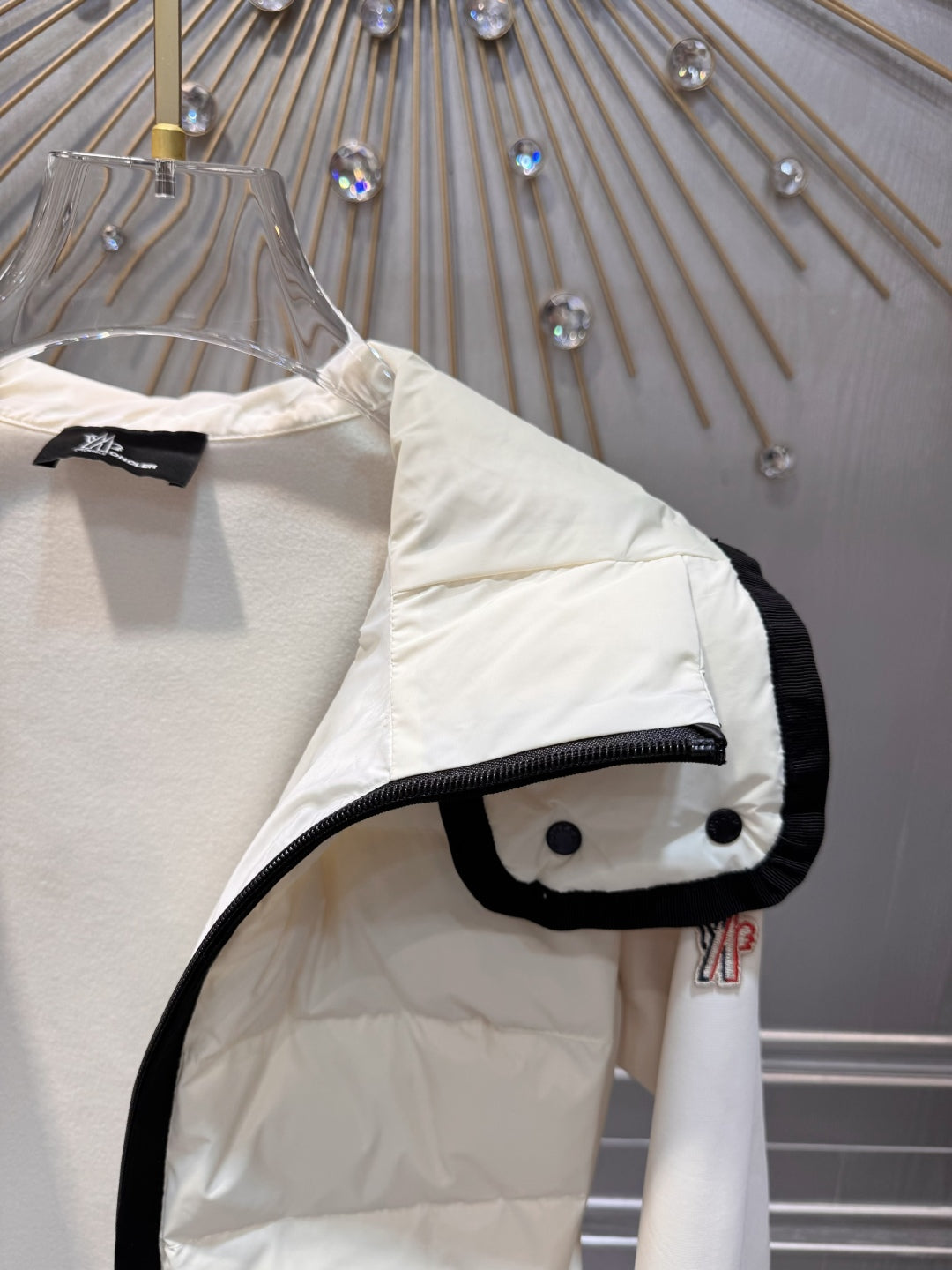 Cha 25fw spliced thin down jacket