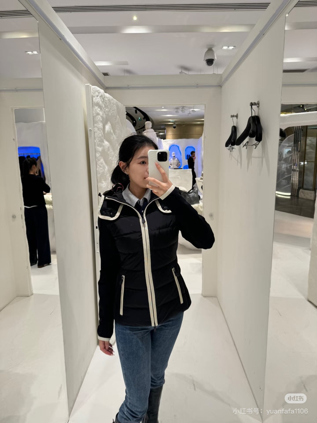 Cha 25fw spliced thin down jacket