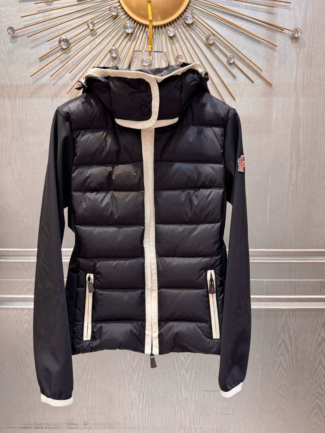 Cha 25fw spliced thin down jacket