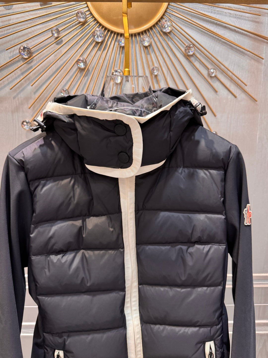 Cha 25fw spliced thin down jacket