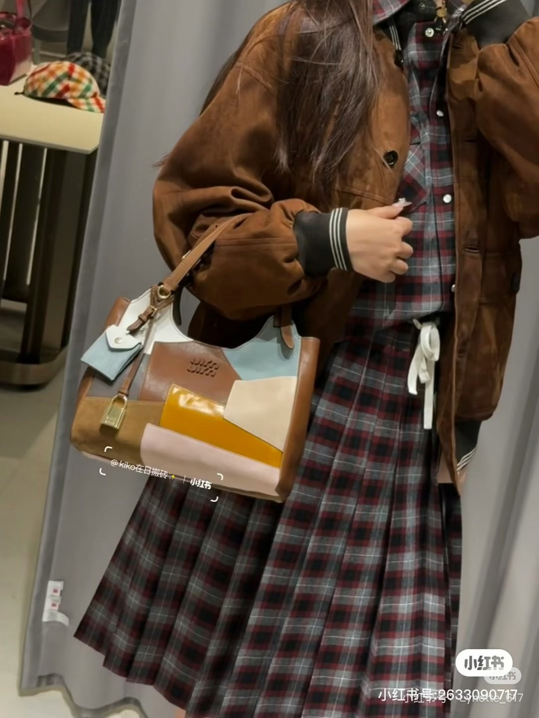 Mu 25fw Red and black plaid suit Set