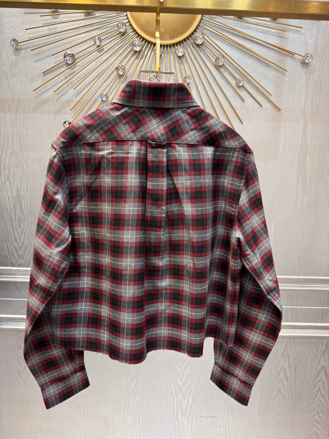 Mu 25fw Red and black plaid suit Set