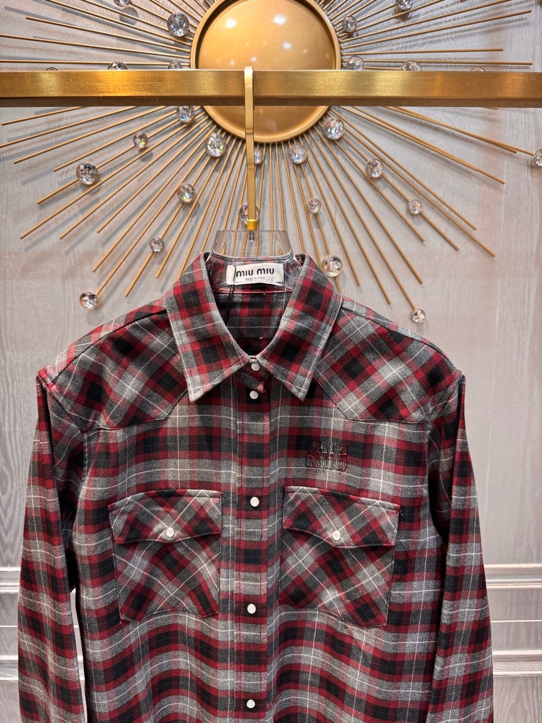 Mu 25fw Red and black plaid suit Set