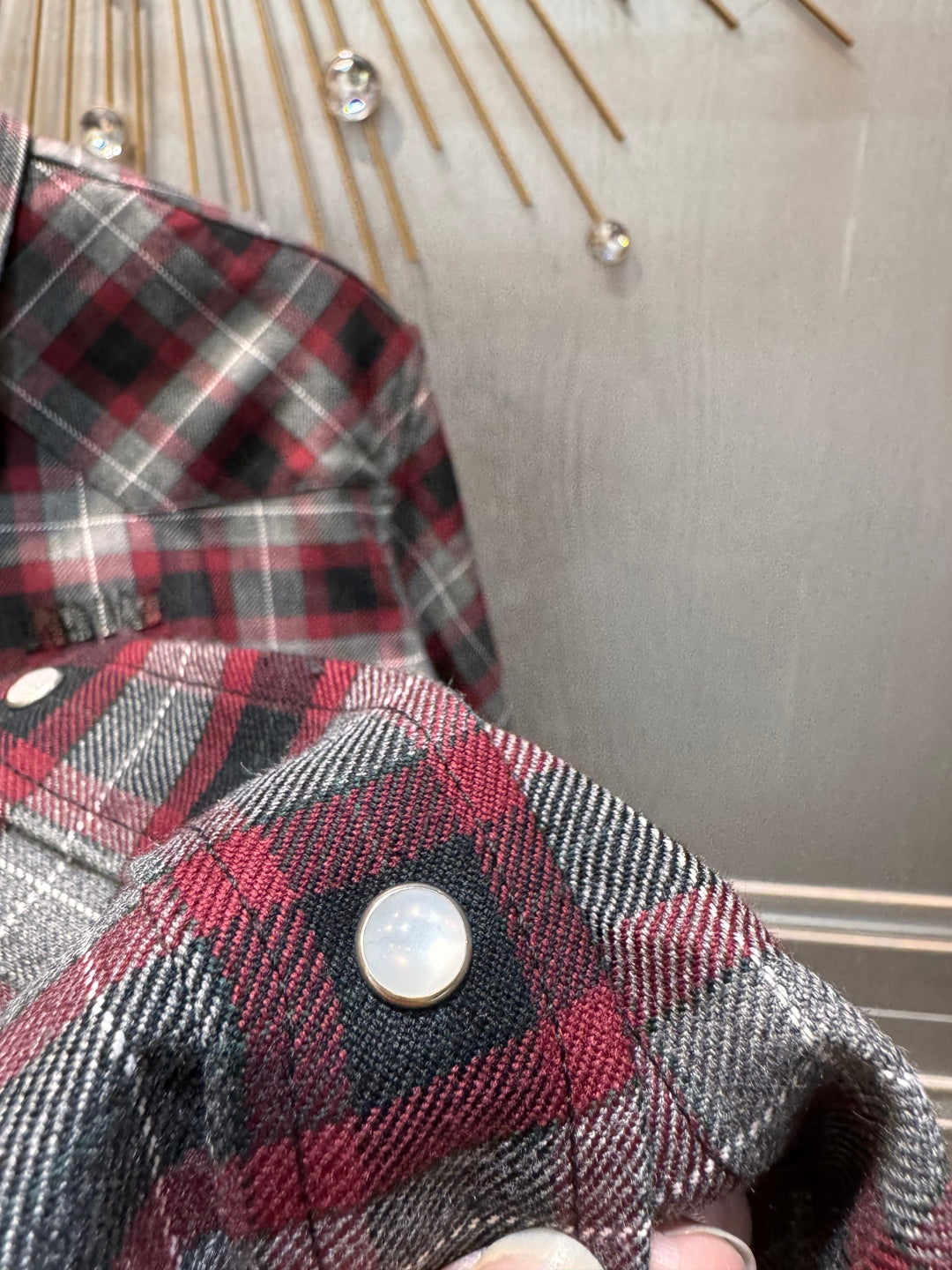 Mu 25fw Red and black plaid suit Set