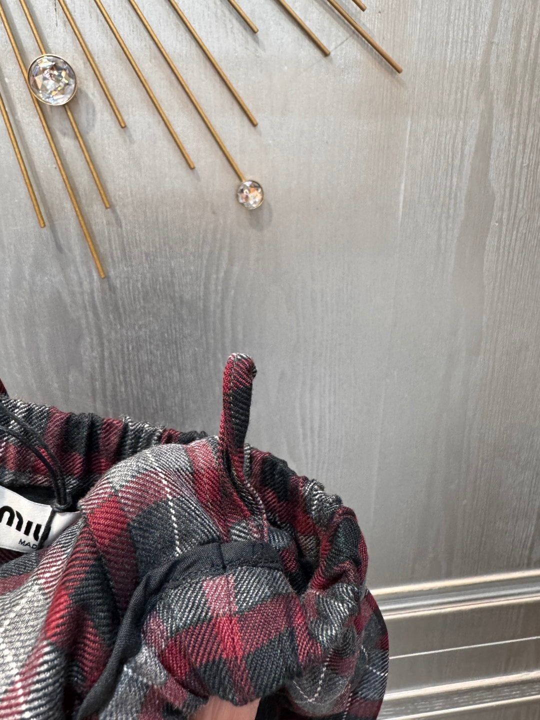 Mu 25fw Red and black plaid suit Set