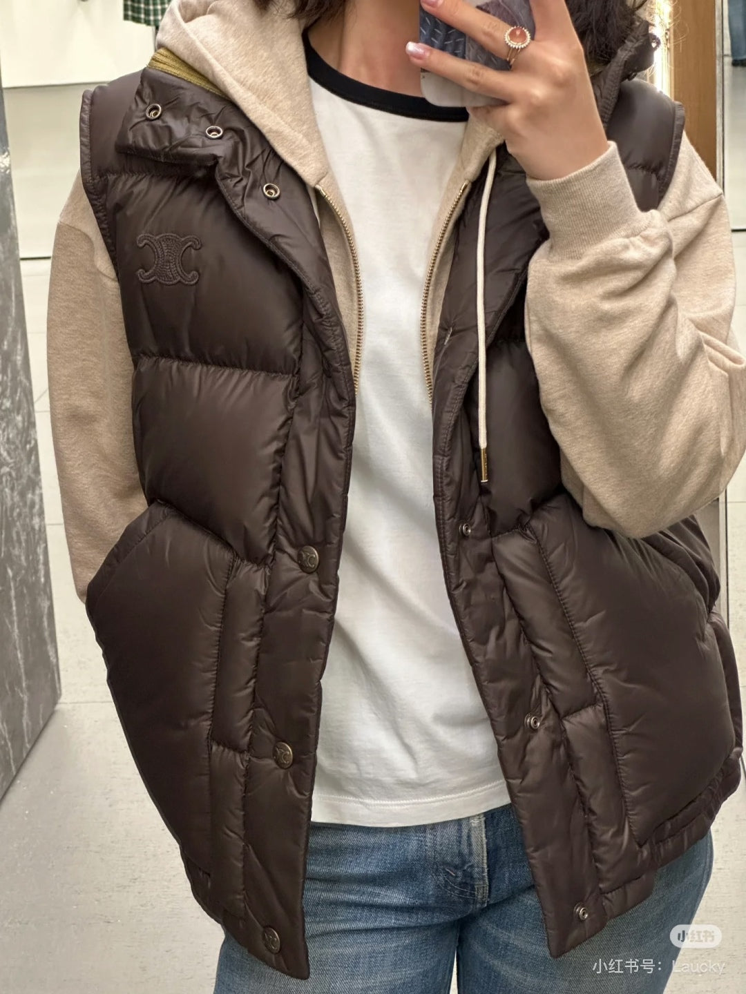 Cel 25fw brown down vest