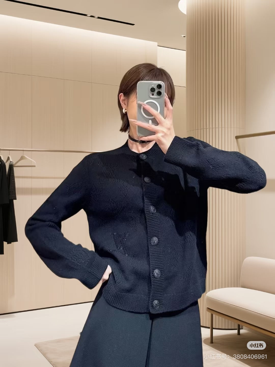 Loe 25fw Black knitted wool sweater