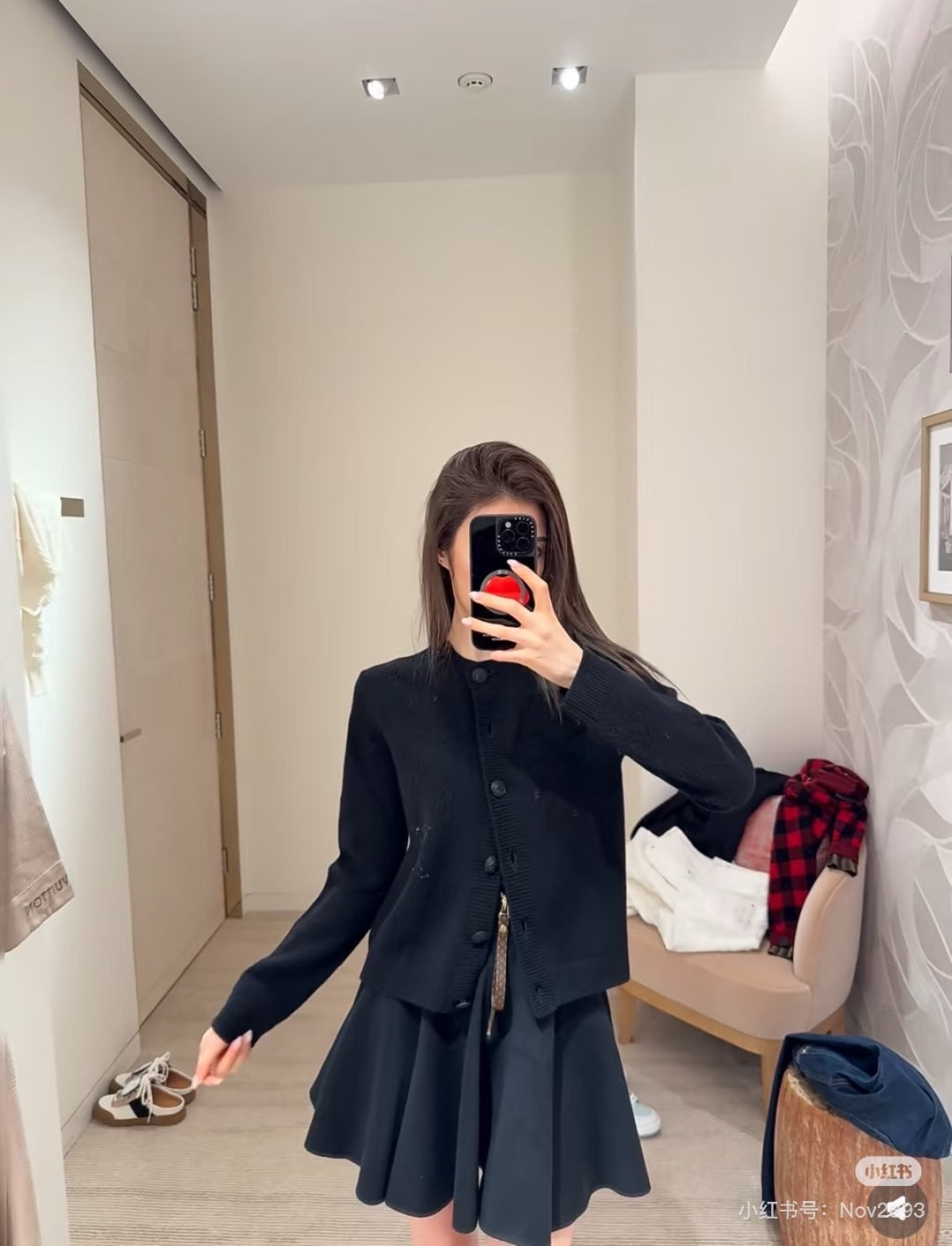 Loe 25fw Black knitted wool sweater