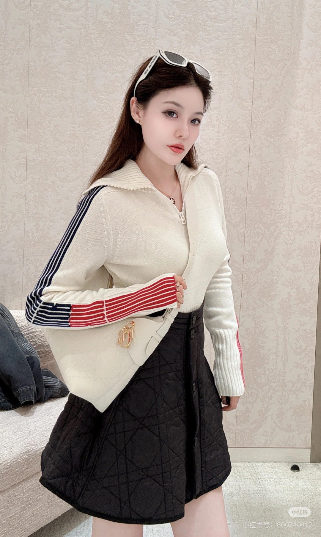 Cd 25fw White knit sweater