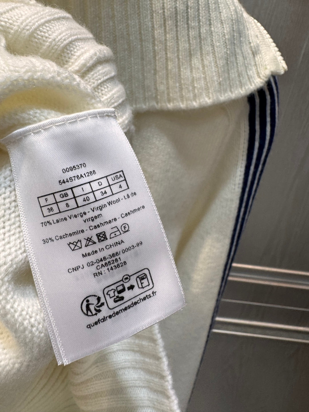 Cd 25fw White knit sweater