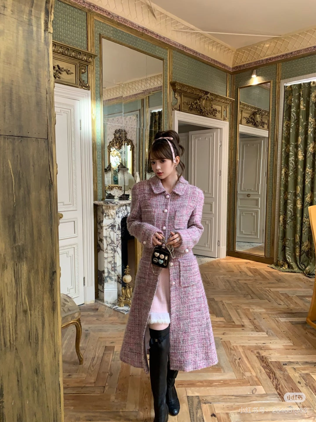 Che 25fw Pink long coat