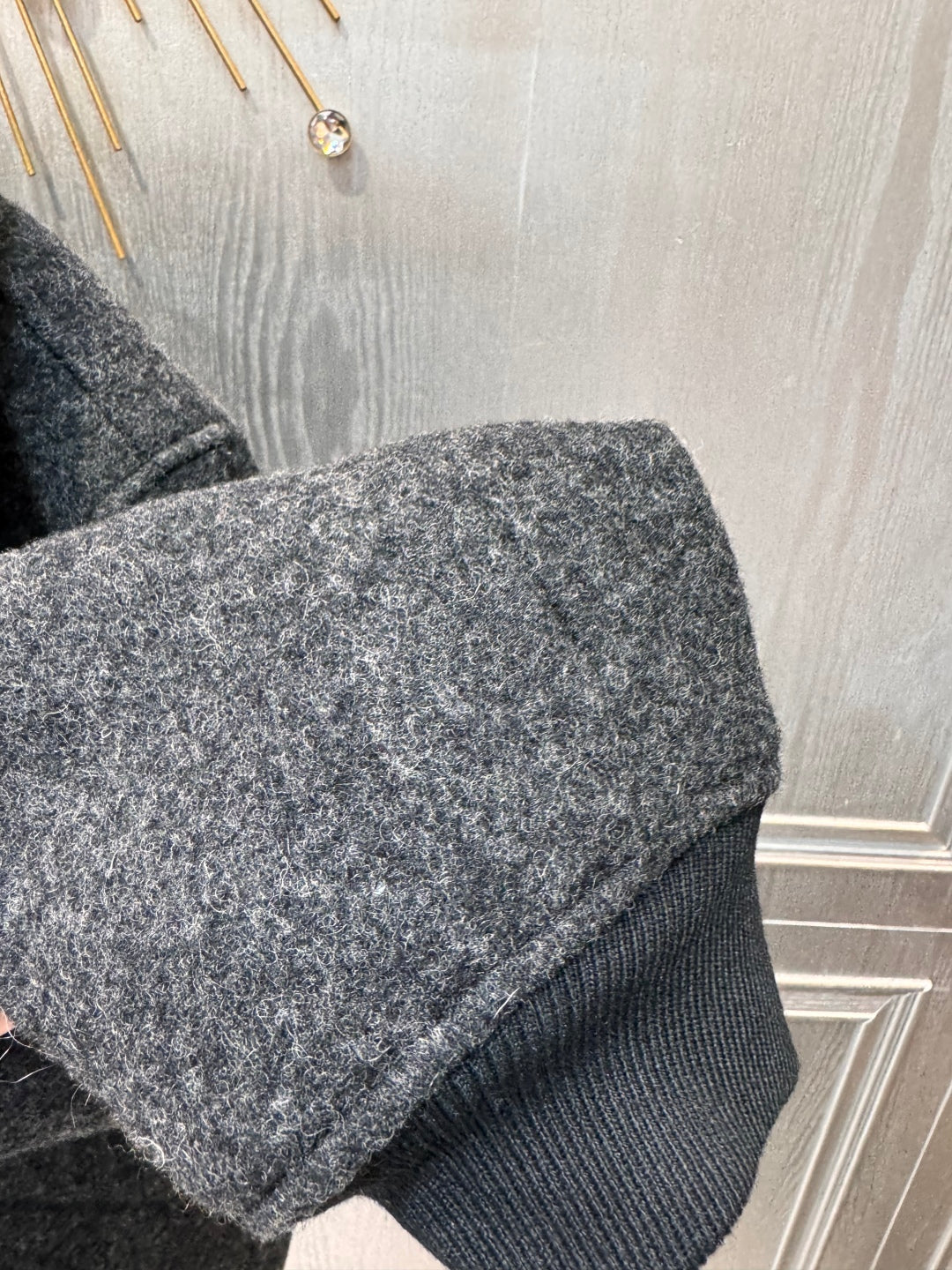 Mu 25fw grey wool coat