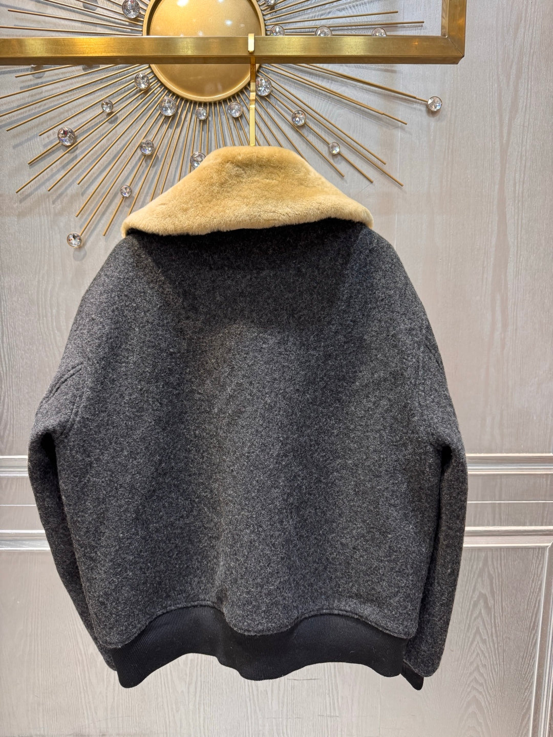 Mu 25fw grey wool coat