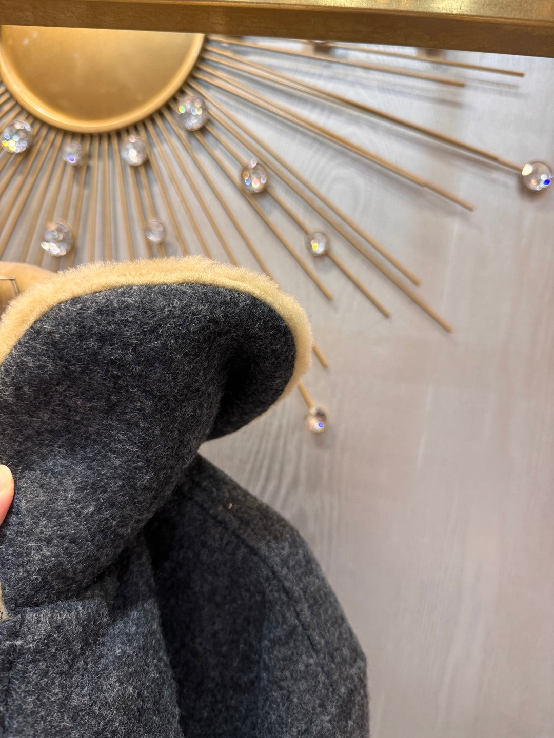 Mu 25fw grey wool coat