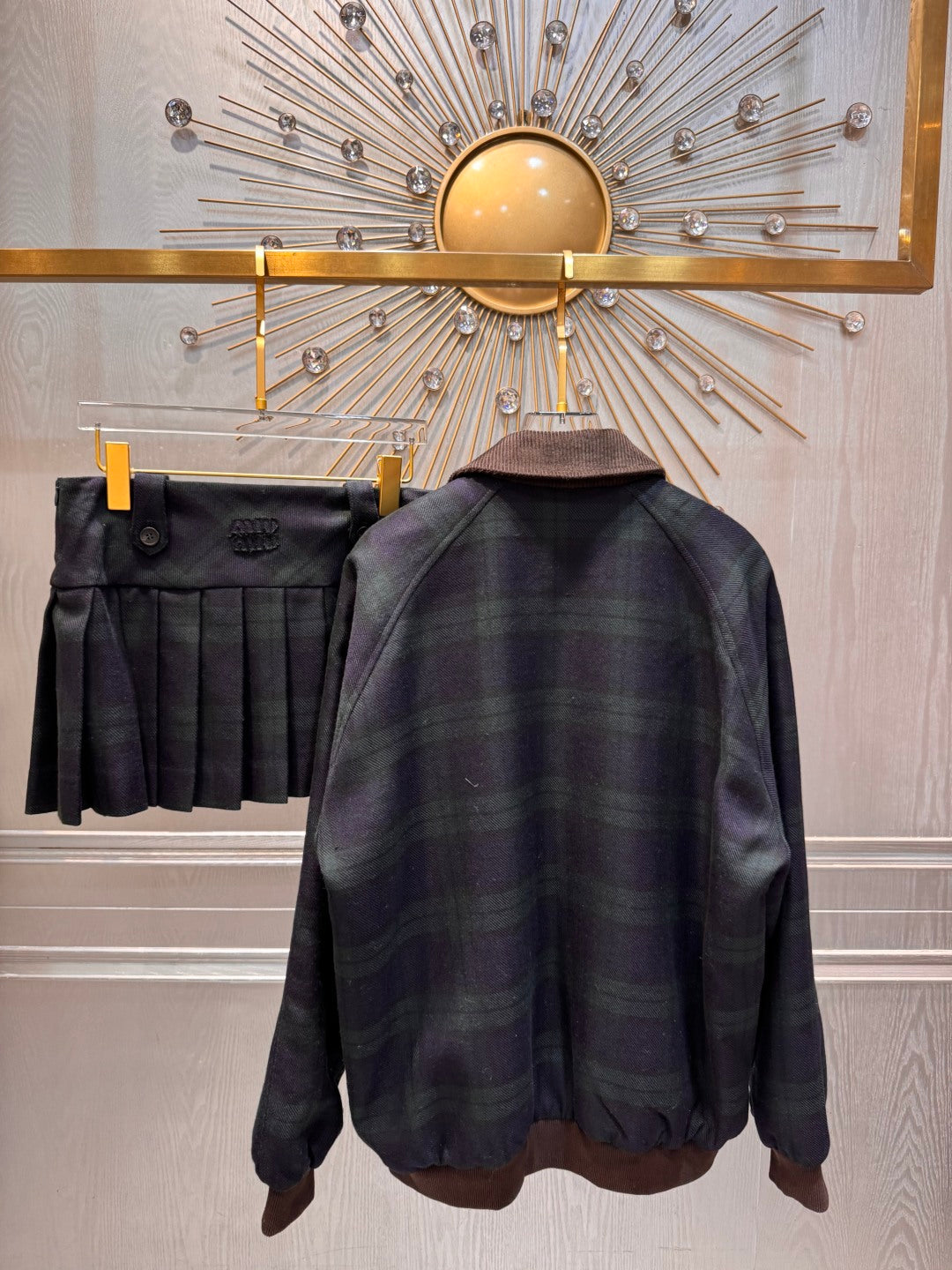 Mu 25fw Green plaid wool suit