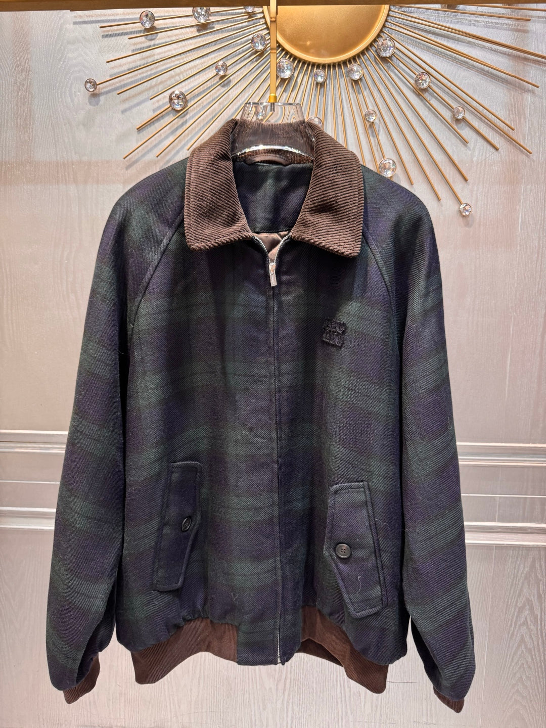 Mu 25fw Green plaid wool suit