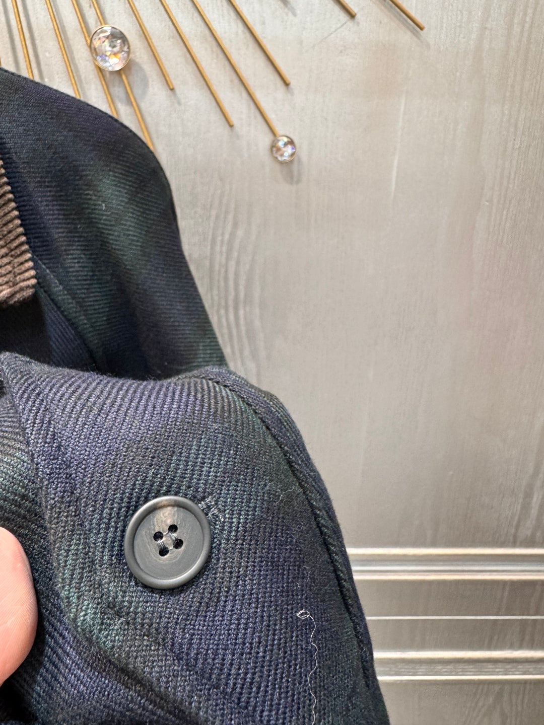 Mu 25fw Green plaid wool suit