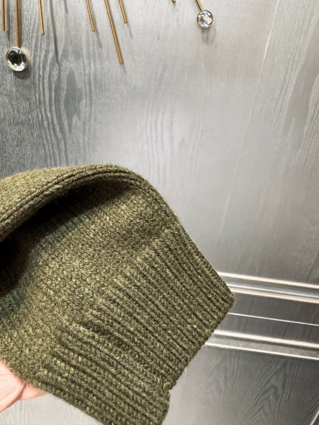 Mu 25fw Dark green wool cardigan