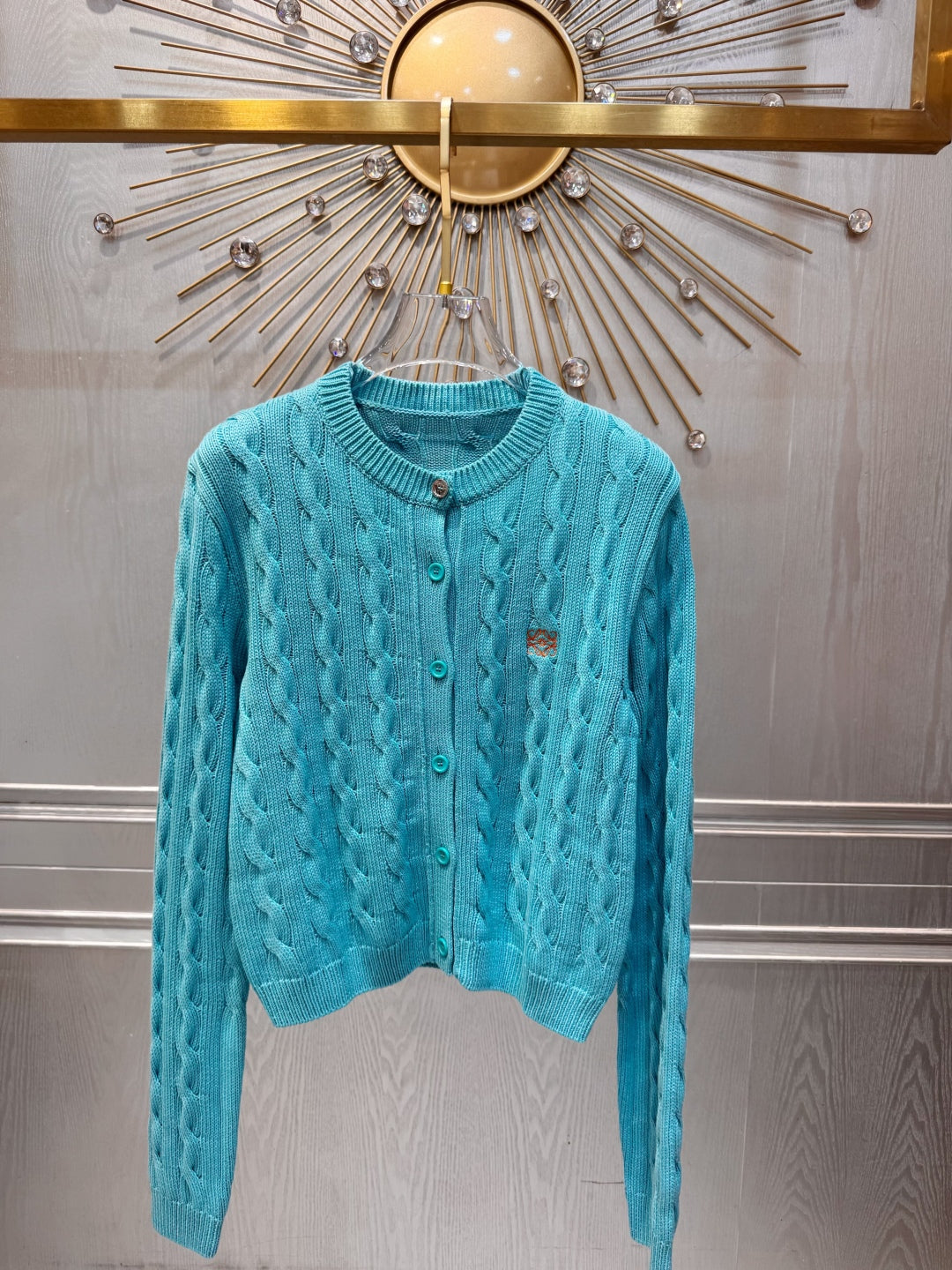 Cle 25fw Turquoise knit cardigan