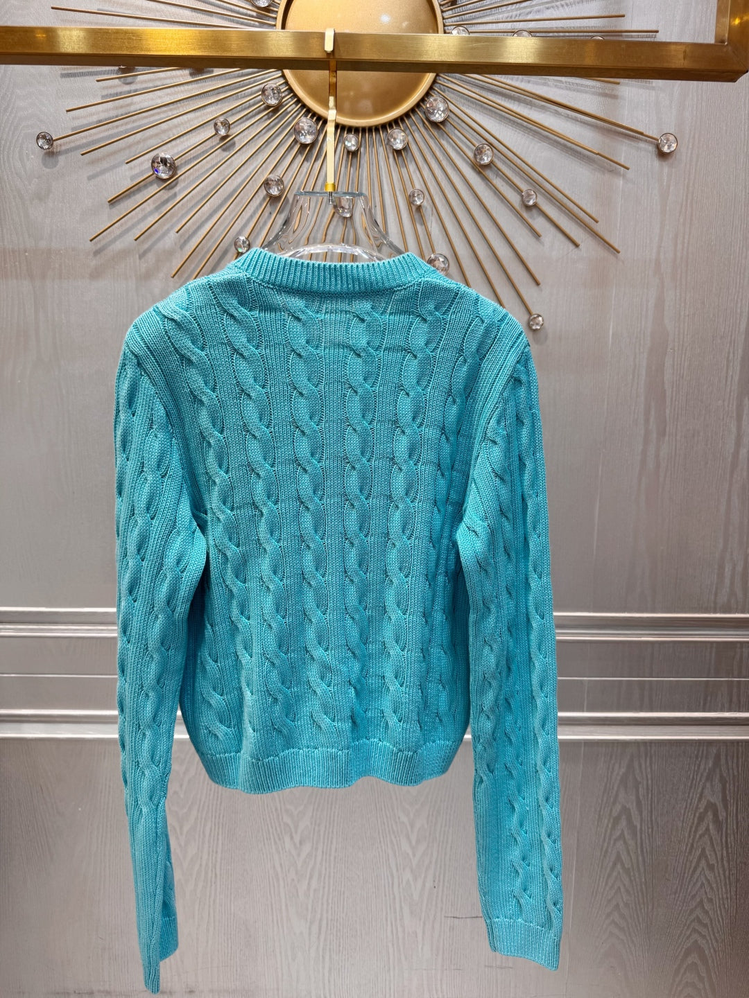 Cle 25fw Turquoise knit cardigan
