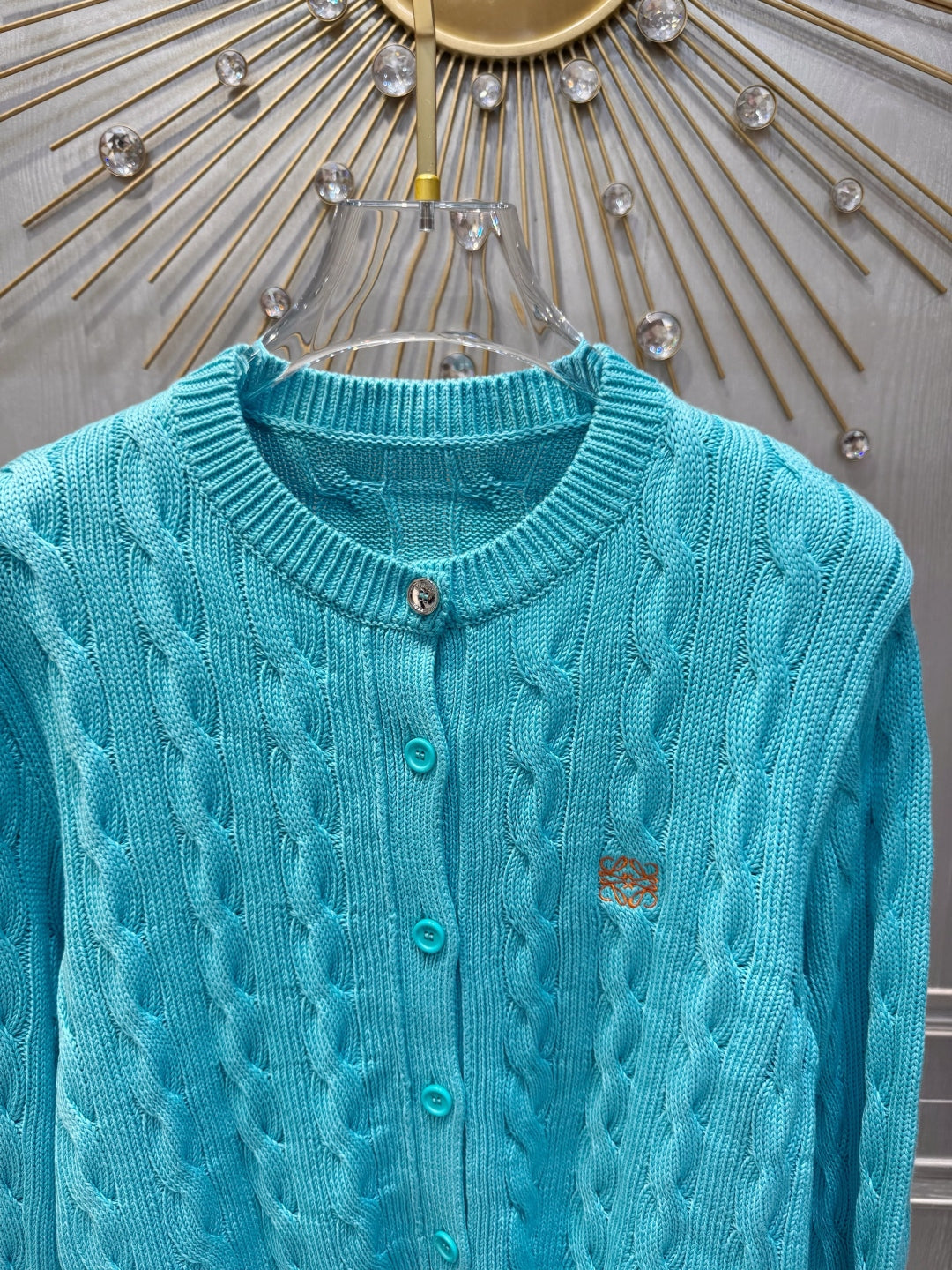 Cle 25fw Turquoise knit cardigan