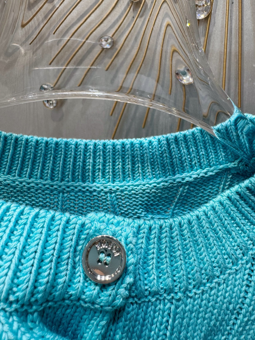 Cle 25fw Turquoise knit cardigan