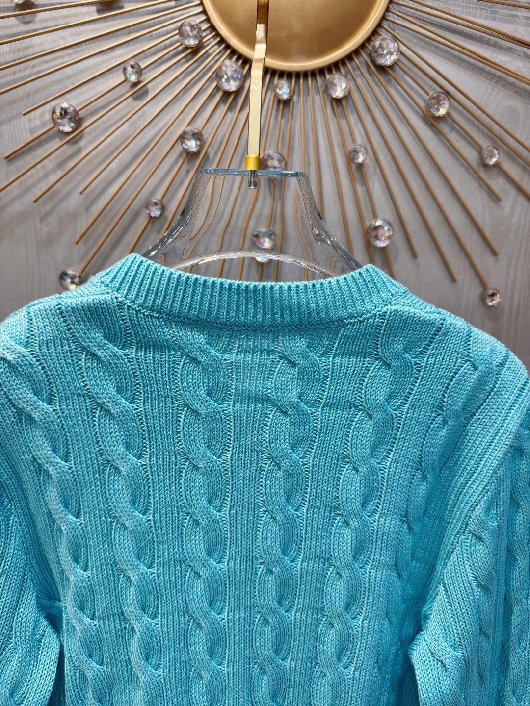 Cle 25fw Turquoise knit cardigan