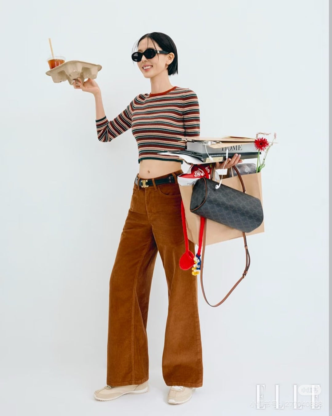 Cle 25fw Brownish-red knitted cardigan