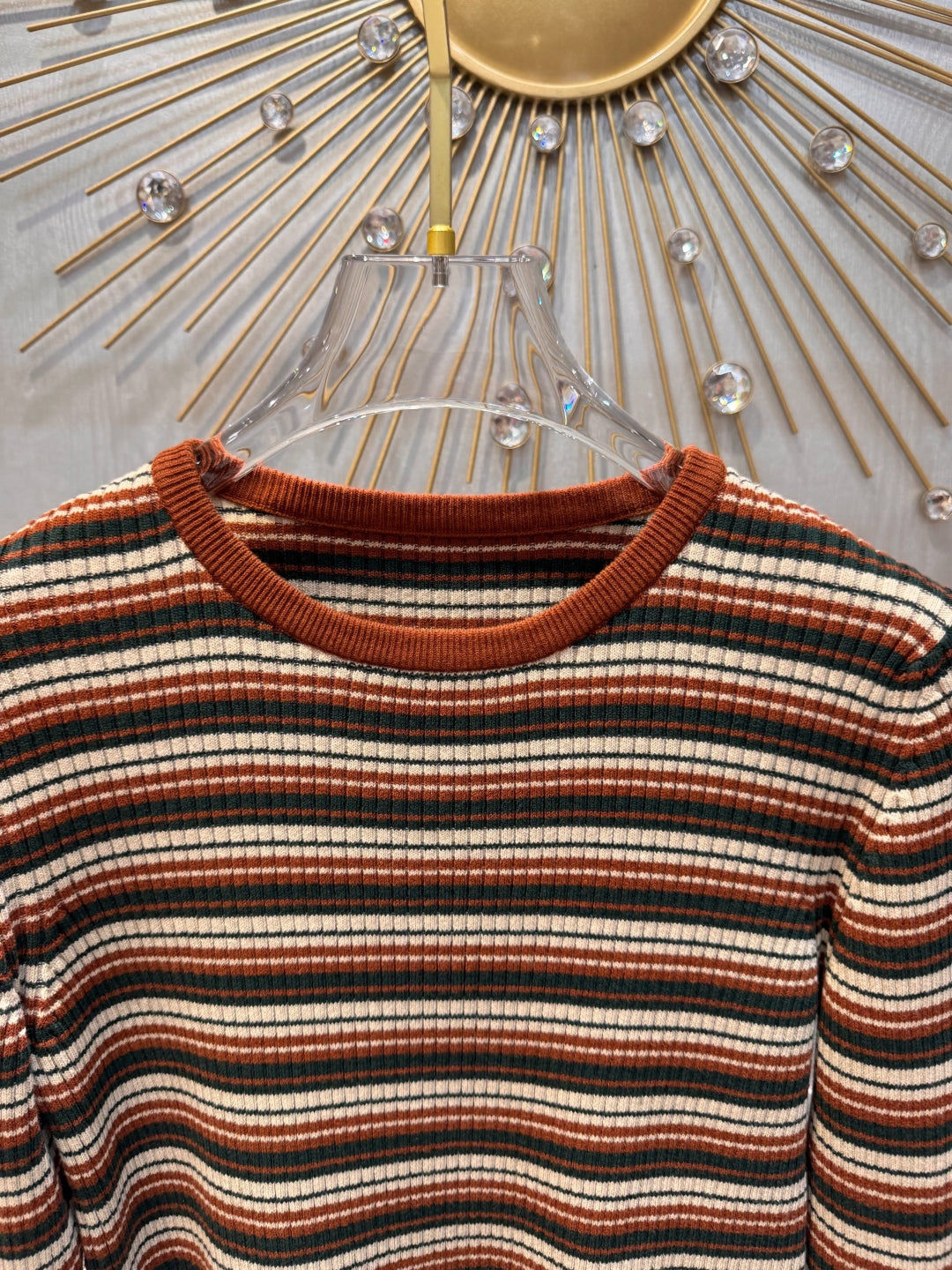 Cle 25fw Brownish-red knitted cardigan